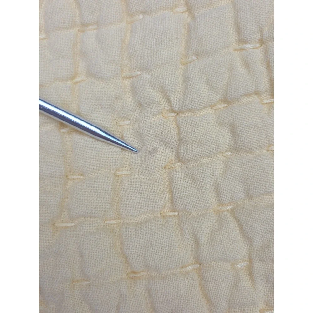2 Pottery Barn Pick Stitch Quilted Standard Shams Cotton Linen Yellow Tie 2009